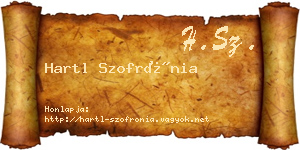 Hartl Szofrónia névjegykártya